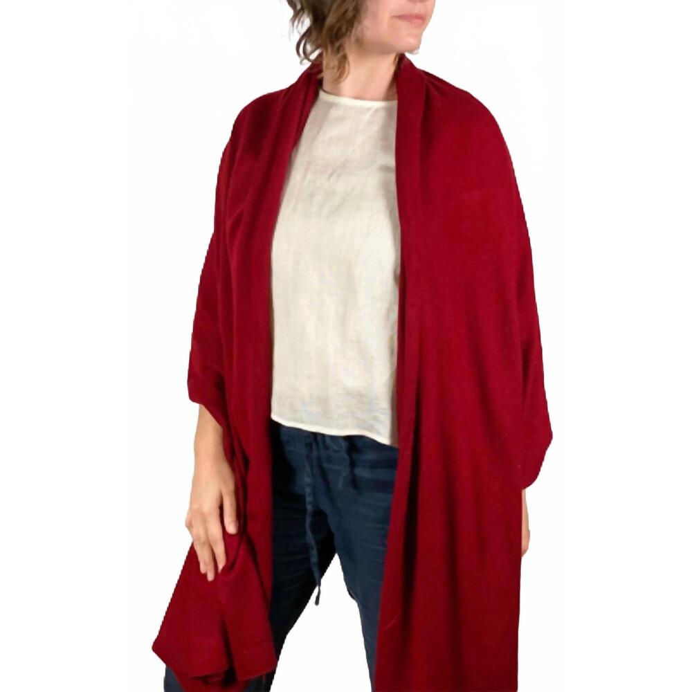 NEW DOLMA cashmere wrap scarf in cherry red